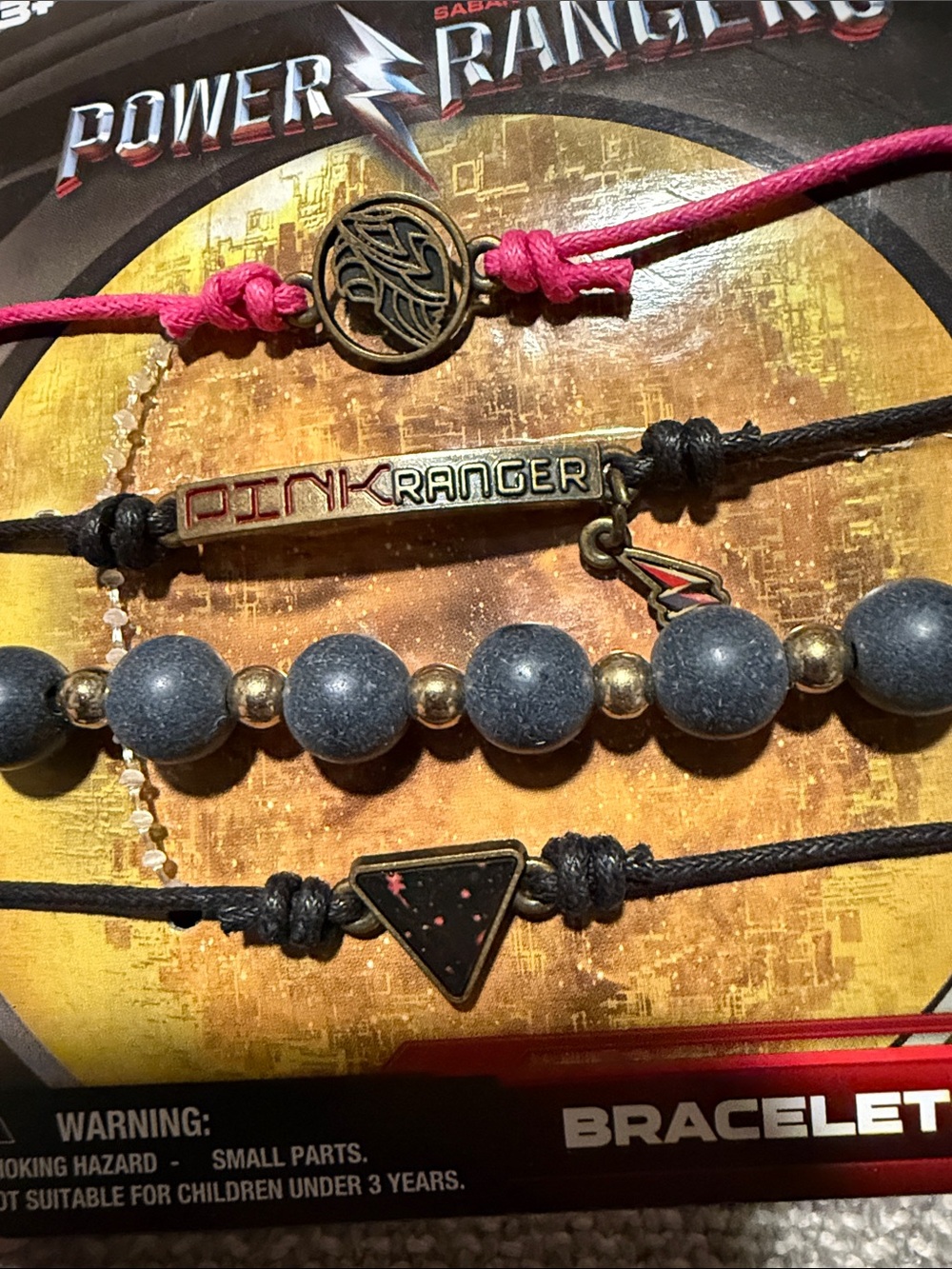 Power Rangers Pink Ranger Bracelet Set - Pink & Black - Picture 2 of 3